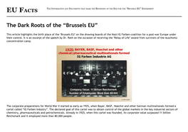 Eu Facts the Information and Documents That Mark the Beginning of the End for the “Brussels Eu” Experiment