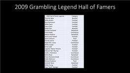 2009 Grambling Legend Hall of Famers