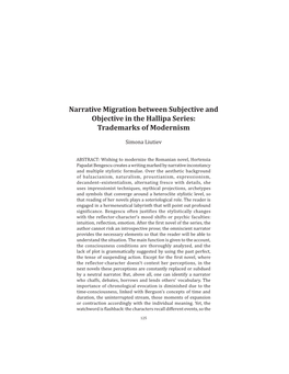 Narrative Migration Between Subjective and Objective in the Hallipa Series: Trademarks of Modernism