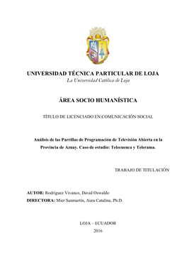 Universidad Técnica Particular De Loja Área