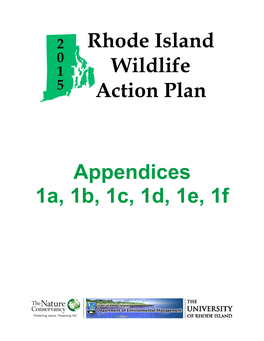 2015 Rhode Island Wildlife Action Plan