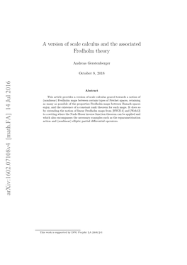 A Version of Scale Calculus and the Associated Fredholm Theory