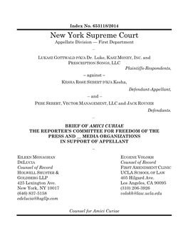 New York Supreme Court Appellate Division — First Department