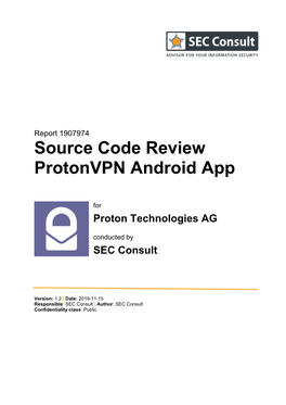 Source Code Review Protonvpn Android App