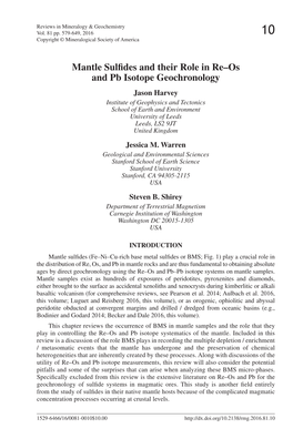 Mantle Sulfides and Their Role in Re–Os and Pb Isotope Geochronology