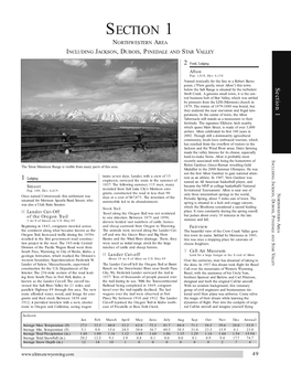 Section 1 Northwestern Area Including Jackson, Dubois, Pinedale and Star Valley
