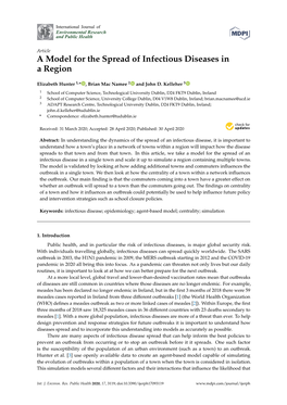 A Model for the Spread of Infectious Diseases in a Region