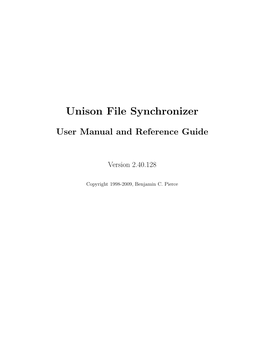 Unison File Synchronizer