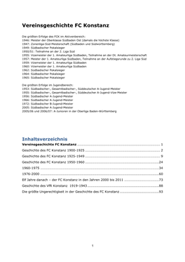 Vereinsgeschichte FC Konstanz