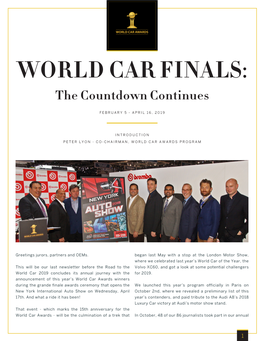 WORLD CAR FINALS: the Countdown Continues