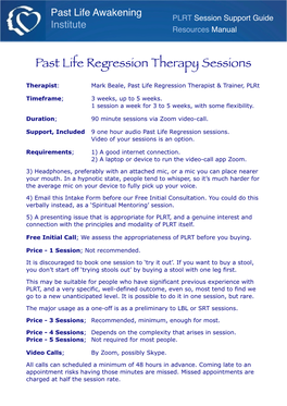 Past Life Regression Therapy Sessions