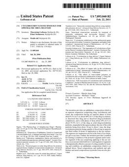 (12) United States Patent (10) Patent No.: US 7,893,040 B2 Loftsson Et Al