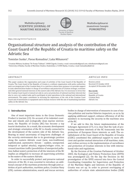 Organisational Structure and Analysis of the Contribution of the Coast