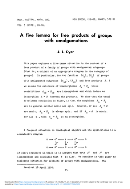 A Five Lemma for Free Products of Groups with Amalgamations