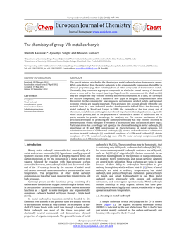 European Journal of Chemistry 3 (3) (2012) 367‐394