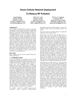 Green Cellular Network Deployment to Reduce RF Pollution