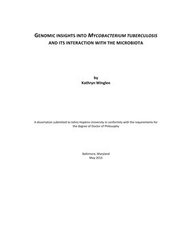 Genomic Insights Into Mycobacterium Tuberculosis and Its Interaction with the Microbiota