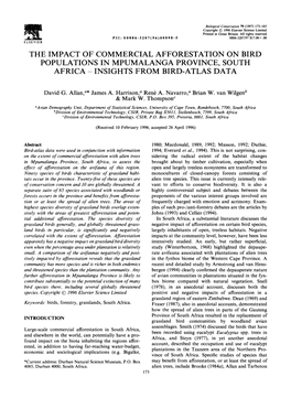 Insights from Bird-Atlas Data