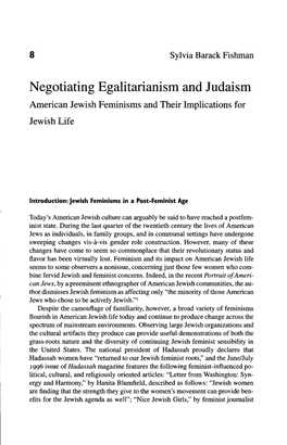 Negotiating Egalitarianism and Judaism