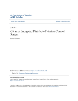 Git As an Encrypted Distributed Version Control System Russell G