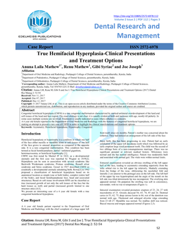 True Hemifacial Hyperplasia-Clinical Presentations and Treatment Options