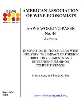 Innovation in the Chilean Wine Industry: the Impact of Foreign Direct Investments and Entrepreneurship on Competitiveness