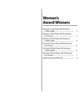 Women's Soccer Awards Section