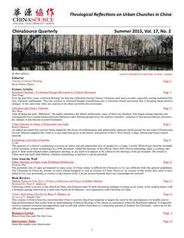 Chinasource Quarterly Summer 2015, Vol. 17, No. 2 Theological