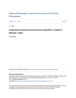 Irreducible Complexity and Darwinian Gradualism: a Reply to Michael J