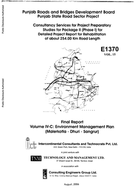 Punjab State Road Sector Project