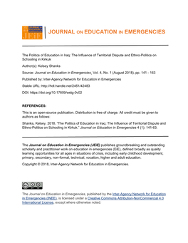 Journal on Education in Emergencies