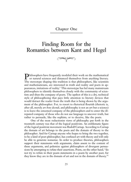 Finding Room for the Romantics Between Kant and Hegel ማሜምሞ