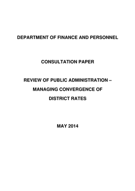 Department of Finance and Personnel Consultation