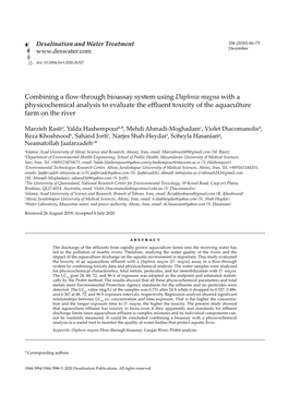 Combining a Flow-Through Bioassay System Using Daphnia Magna with a Physicochemical Analysis to Evaluate the Effluent Toxicity of the Aquaculture Farm on the River