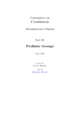 Profinite Groups