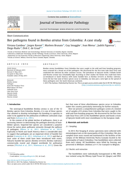 Bee Pathogens Found in Bombus Atratus from Colombia: a Case Study