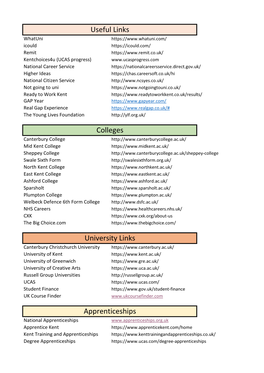 Useful Links Colleges University Links Apprenticeships