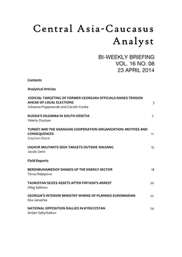 Central Asia-Caucasus Analyst