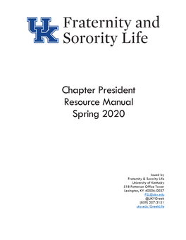 Chapter President Resource Manual Spring 2020