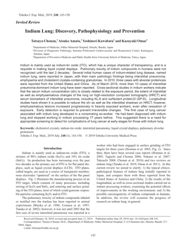 Indium Lung: Discovery, Pathophysiology and Prevention