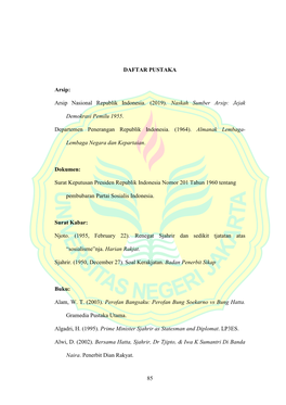 85 DAFTAR PUSTAKA Arsip: Arsip Nasional Republik Indonesia