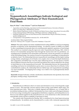 Trypanorhynch Assemblages Indicate Ecological and Phylogenetical Attributes of Their Elasmobranch Final Hosts