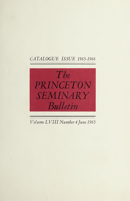 The Princeton Seminary Bulletin