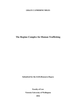 The Regime Complex for Human Trafficking
