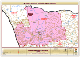 Northern Cape Proposed Main Seat / Sub District