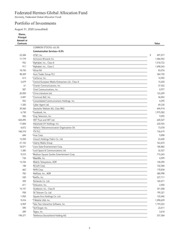 Global Allocation Fund (Formerly, Federated Global Allocation Fund)