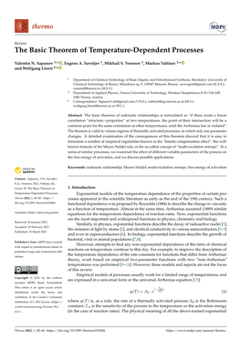 The Basic Theorem of Temperature-Dependent Processes