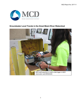 Groundwater Level Trends in the Great Miami River Watershed