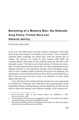 The Kalevala Sung Poetry, Printed Word and National Identity
