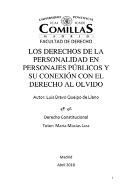 Los Derechos De La Personalidad En Personajes Públicos Y Su Conexión Con El